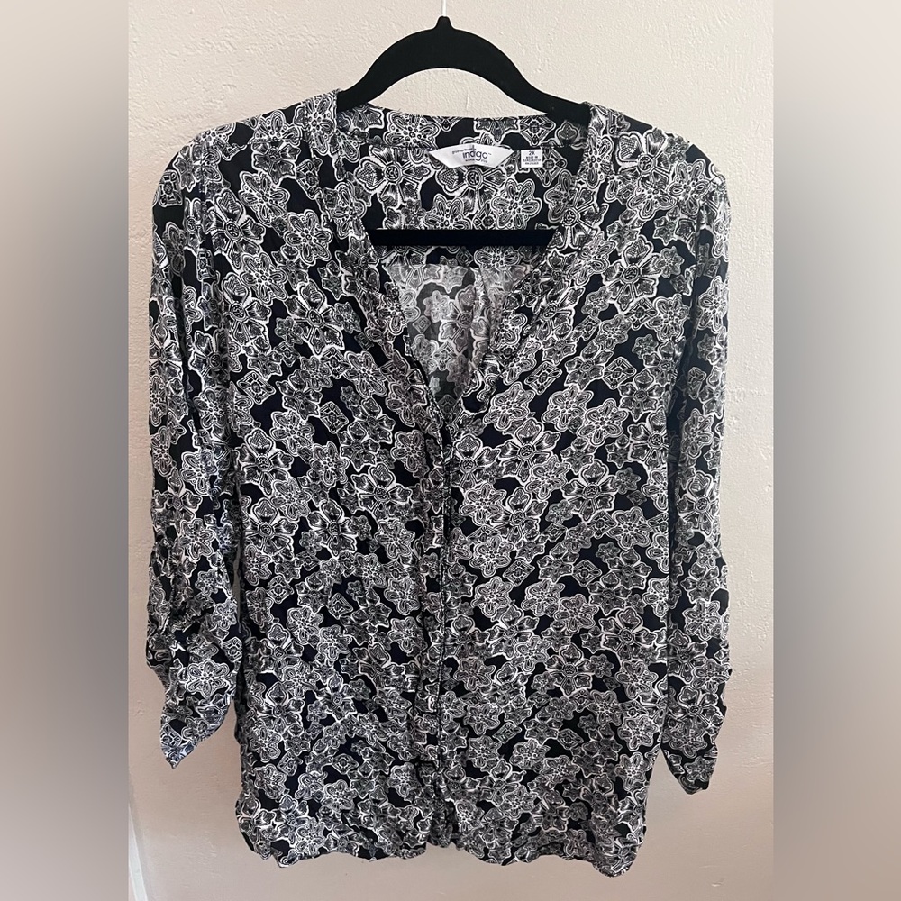 Indigo business casual top